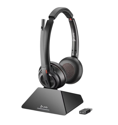 HP Poly Savi 8220 UC Wireless USB-A DECT Stereo Headset for Microsoft Teams (77Y82AA#ABA) | New