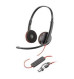 Poly Blackwire 3220 Stereo USB-C Headset +USB-C/A Adapter - Bulk (8X228A6, 8X228AA) | New