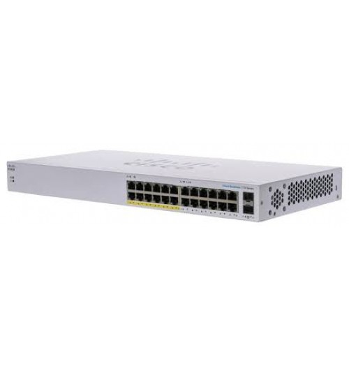 Cisco Business Unmanaged 24-Port GE, Partial PoE, 2x1G SFP Shared