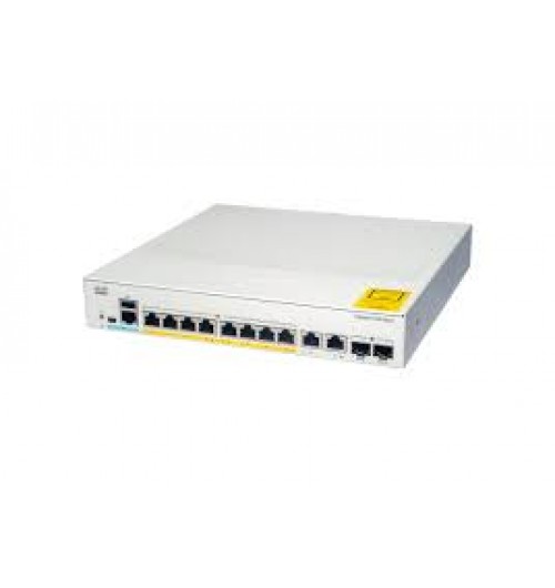 8x 10/100/1000 Ethernet PoE+ ports and 67W PoE budget, 2x 1G SFP and RJ-45 combo uplinks