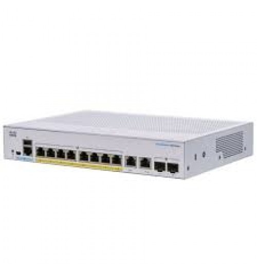 8x 10/100/1000 Ethernet ports, 2x 1G SFP and RJ-45 combo uplinks, with external PS