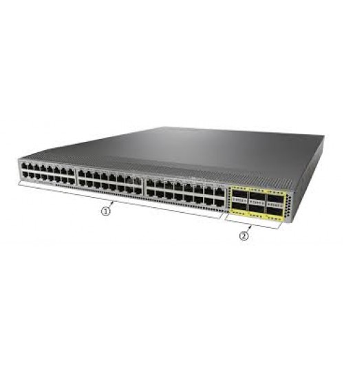 Nexus 3172TQ-XL Switch, 48 10GBase-T RJ-45 and 6 QSFP+ ports