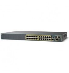 Cisco catalyst WS-C2960S-F24TS-S, 24 FastEthernet 10/100, 2 SFP GE uplinks, LAN lite image, managable