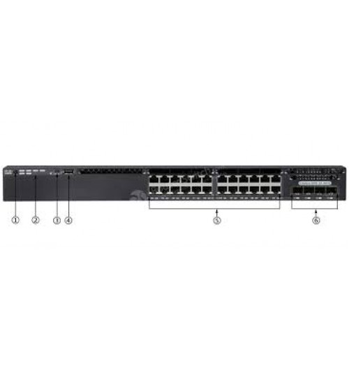 Cisco Catalyst 3650 - Layer 3- 24 10/100/1000 Ethernet port, 4x1G Uplinks, IP Base IOS-Managed