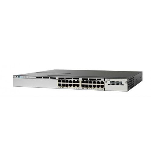 Cisco Catalyst 3750X-24P Switch Layer 3 - 24 x 10/100/1000 Ethernet PoE+ Ports - LAN Base - Managed - Stackable