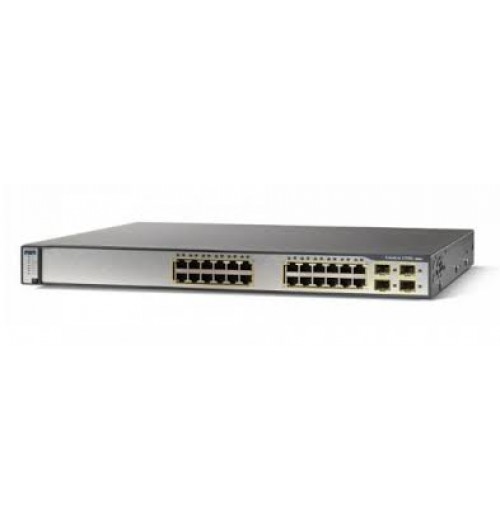 Cisco Catalyst 3750X-24T Switch Layer 3 - 24 x 10/100/1000 Ethernet Ports - Data IP Base - Managed - Stackable - Stackwise plus with 64G stacking bandwidth