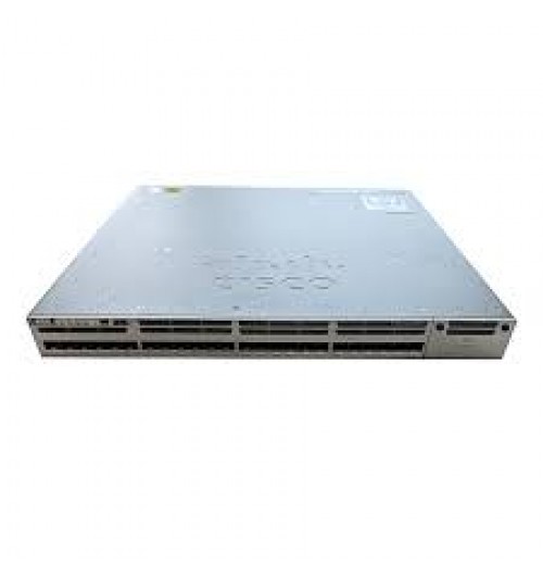 Catalyst 3850 32-port SFP+ transceiver, 1 network module slot, support for up to 10 G SFP+, 715 W power supply.