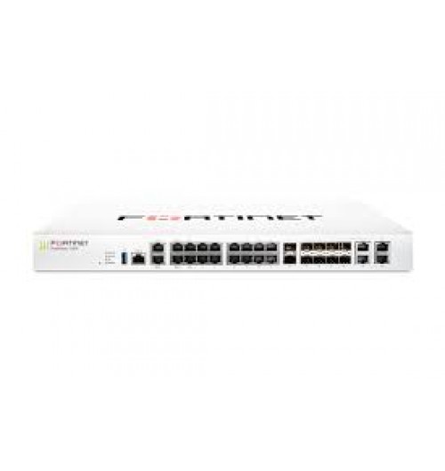 1Fortigate 100F FG-100F, 22x GE RJ45 ports (including 2x WAN ports, 1x DMZ port, 1x Mgmt port, 2x HA ports, 16x switch ports with 4 SFP port shared media), 4 SFP ports, 2x 10 GE SFP+ FortiLinks, dual power supplies redundancy. Max managed FortiAPs (Total 