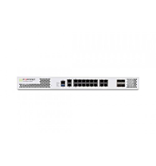 Fortinet FG-101E, 20 x GE RJ45 ports (including 2 x WAN ports, 1 x DMZ port, 1 x Mgmt port, 2 x HA ports, 14 x switch ports), 2 x Shared Media pairs (Including 2 x GE RJ45 ports, 2 x SFP slots) 480GB onboard storage. Max managed FortiAPs (Total / Tunnel) 