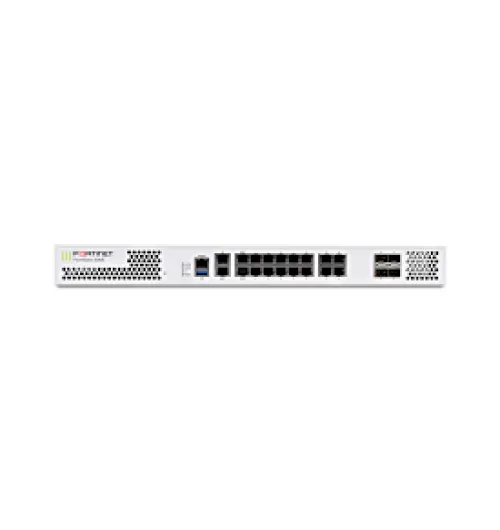 Fortinet FG-101E, 20 x GE RJ45 ports (including 2 x WAN ports, 1 x DMZ port, 1 x Mgmt port, 2 x HA ports, 14 x switch ports), 2 x Shared Media pairs (Including 2 x GE RJ45 ports, 2 x SFP slots) 480GB onboard storage. Max managed FortiAPs (Total / Tunnel) 