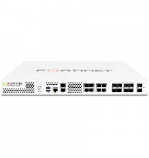 Fortinet FG-500E 2 x 10GE SFP+ slots, 10 x GE RJ45 ports (including 1 x MGMT port, 1 X HA port, 8 x switch ports), 8 x GE SFP slots, SPU NP6 and CP9 hardware accelerated