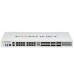 4x 25G SFP28 slots, 4 x 10GE SFP+ slots, 18 x GE RJ45 ports (including 1 x MGMT port, 1 X HA port, 16 x switch ports), 8 x GE SFP slots, SPU NP7 and CP9 hardware accelerated, dual AC power supplies