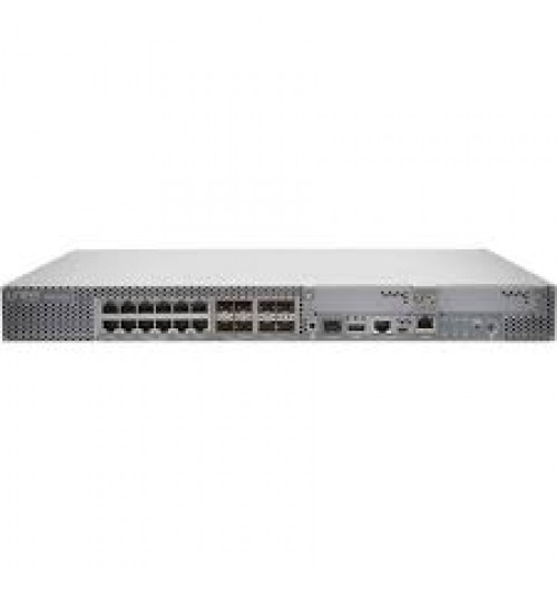 SRX1500 Services Gateway includes hardware
(16GbE, 4x10GbE, 16G RAM, 16G Flash, 100G SSD, DC PSU, cable and RMK) and Junos Software Enhanced (firewall, NAT, IPSec, routing, MPLS, switching and application security)