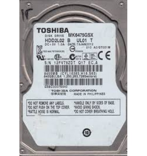 Toshiba MK6475GSX 640GB 5400RPM SATA 3Gb/s 8MB Cache 2.5-Inch Hard Drive