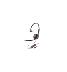 Poly Blackwire 3210 Monaural USB-C Headset +USB-C/A Adapter - Bulk (8X214A6, 8X214AA) | New