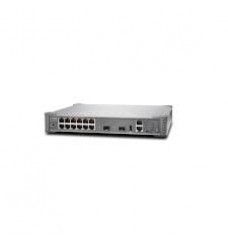 EX2300 Compact Fanless 12-port 10/100/1000BaseT PoE+, 2 x 1/10G SFP/SFP+ with VC License (optics sold separately)