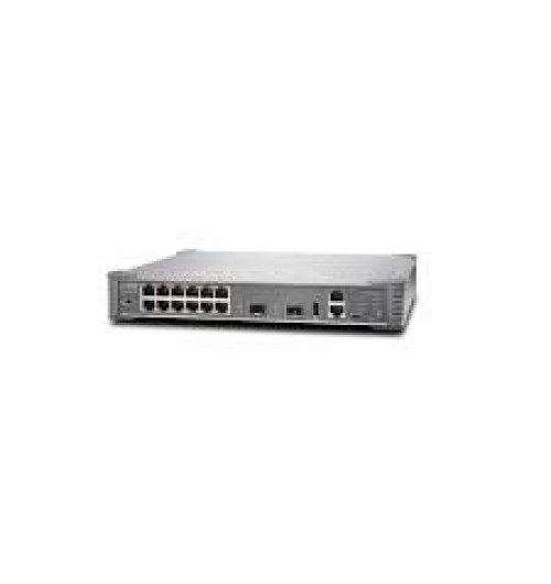 EX2300 Compact Fanless 12-port 10/100/1000BaseT PoE+, 2 x 1/10G SFP/SFP+ with VC License (optics sold separately)