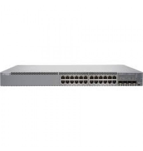 EX3400 24-port 10/100/1000BaseT, 4 x 1/10G SFP/SFP+, 2 x 40G QSFP+, redundant fans, front-to-back airflow, 1 AC PSU JPSU-150-AC-AFOincluded (optics sold separately)