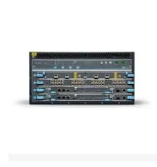 Base EX9204 system configuration: 4-slot chassis with passive midplane and 1x fan tray, 1x routing engine, 1x switch fabric-2 module, 2x 2520W AC PSUs, and all necessary blank panels Base EX9204 system configuration: 4-slot chassis with passive midplane and 1x fan tray, 1x routing engine, 1x switch fabric-2 module, 2x 2520W AC PSUs, and all necessary blank panels