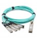 QSFP28 to SFP28, 100GE to 4x25GE, Active Optical Cable for Breakout, 20 meters, Standard Temperature (0 through 70 DEGREE C), 3.5W,DDM, Pull Tab