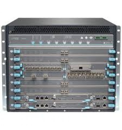 QFX10008-Compliant Base 8-slot chassis with 1 Routing Engine, 3 2700W AC Power Supplies, 2 Fan trays, 2 Fan tray Controllers and 5 Switch Fabric Cards