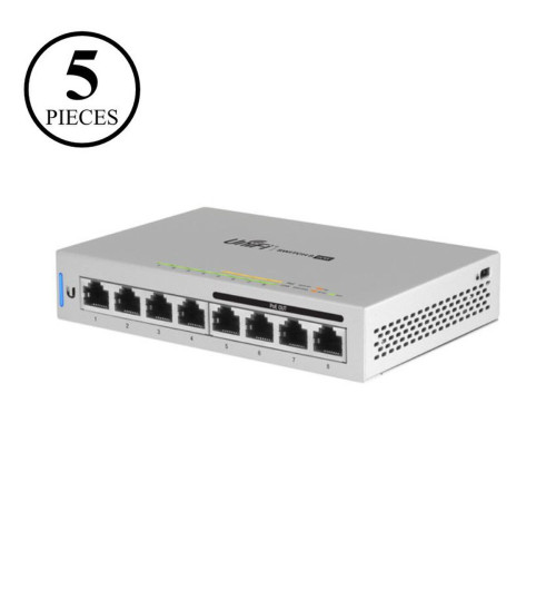 Ubiquiti UniFi 8-Port PoE Gigabit Ethernet Managed Switch - 5-Pack (US-8-60W-5) | New