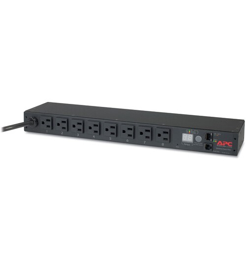 APC by Schneider Electric Rack PDU, Metered, 1U, 15A, 100/120V, (8) 5-15