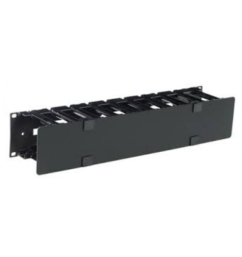 APC by Schneider Electric Horizontal Cable Manager, 2U x 4" Deep, Single-Sided with Cover